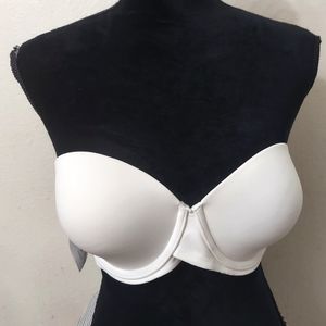 Maidenform Sweet Nothings Stay Put Strapless Convertible Push Up Bra White